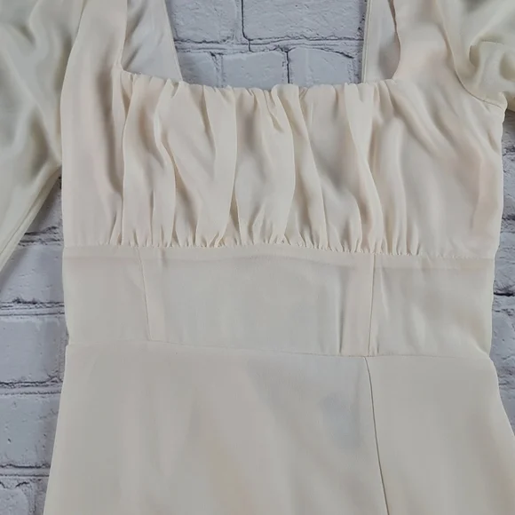 Windsor Size Small Kaylee Formal Chiffon Lace-Up Long Dress  Cream NEW - Picture 4 of 11